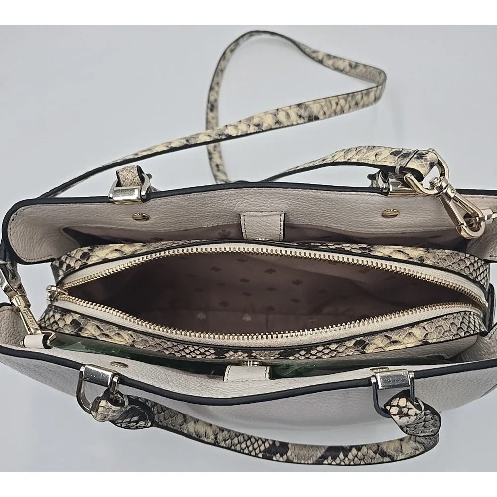 Kate Spade Leila Medium‎ Triple Compartment Satchel Bag Pebbled Crossbody